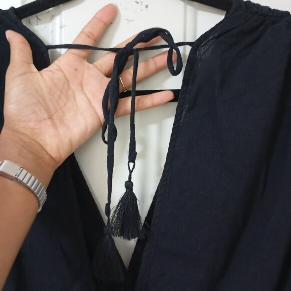 Kona Sol Maxi Dress Womens Black Sleeveless Size M 100% Cotton Beach Sumer - Picture 8 of 11